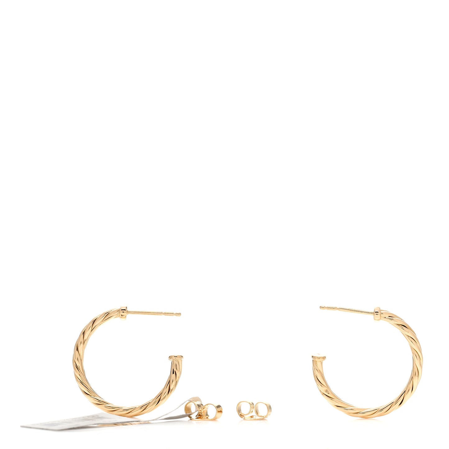 18K Yellow Gold Mini Cablespira Hoop Earrings