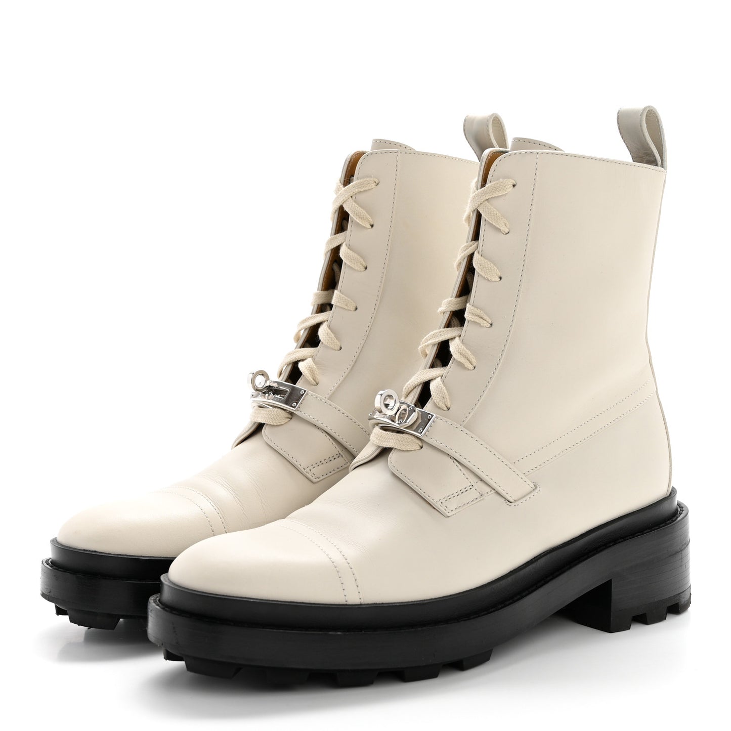 Glossed Calfskin Funk Ankle Boots 39 Beige Glaise