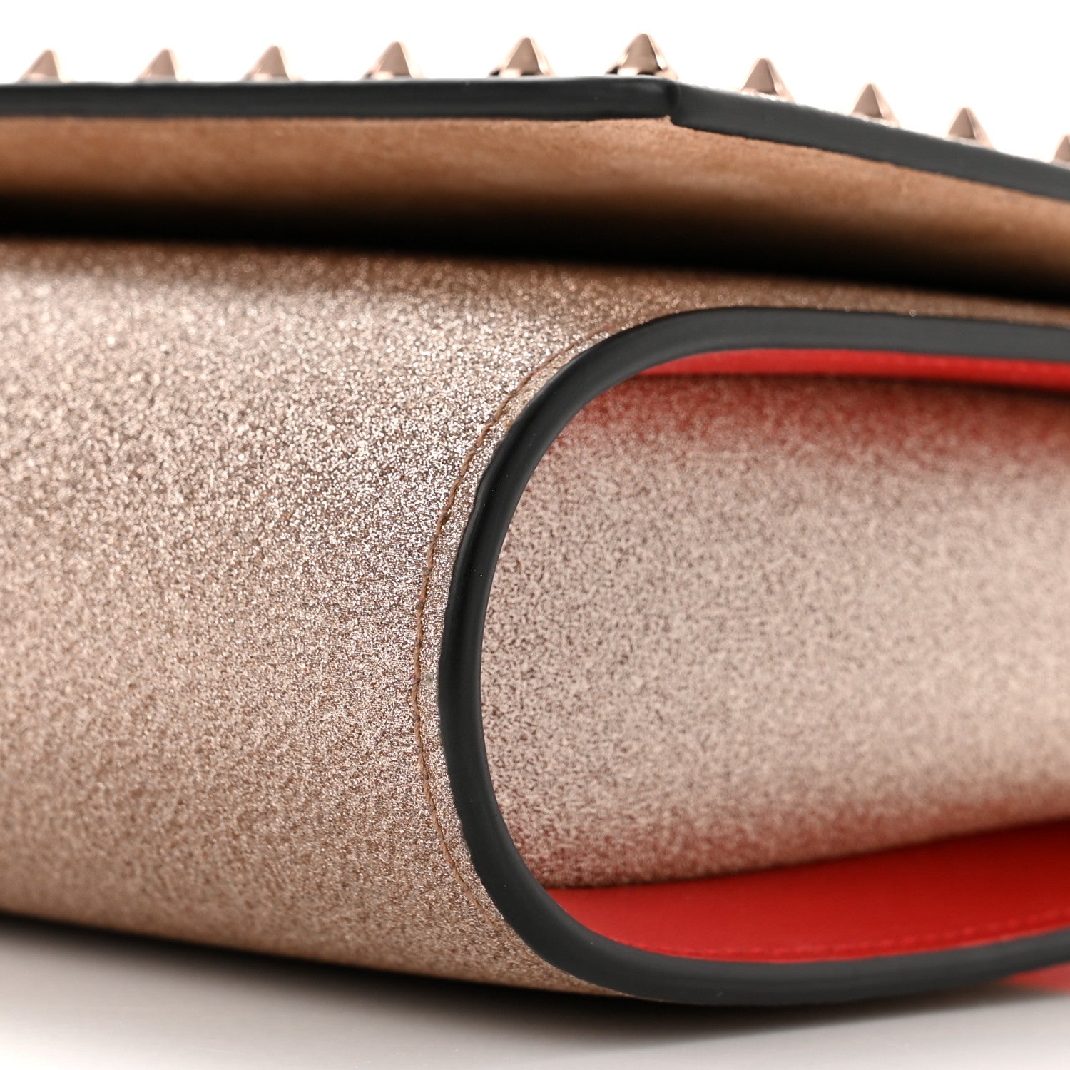 Christian Louboutin Metallic Calfskin Glitter Spikes Multimetal Paloma Clutch Rose Gold 9 of 9