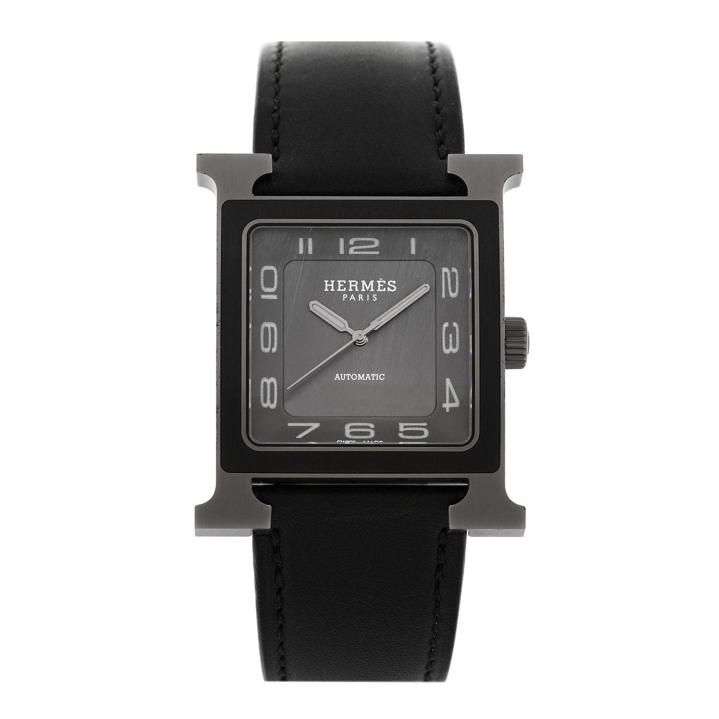 Titanium Barenia 30mm Heure H Hour Quartz Watch Noir