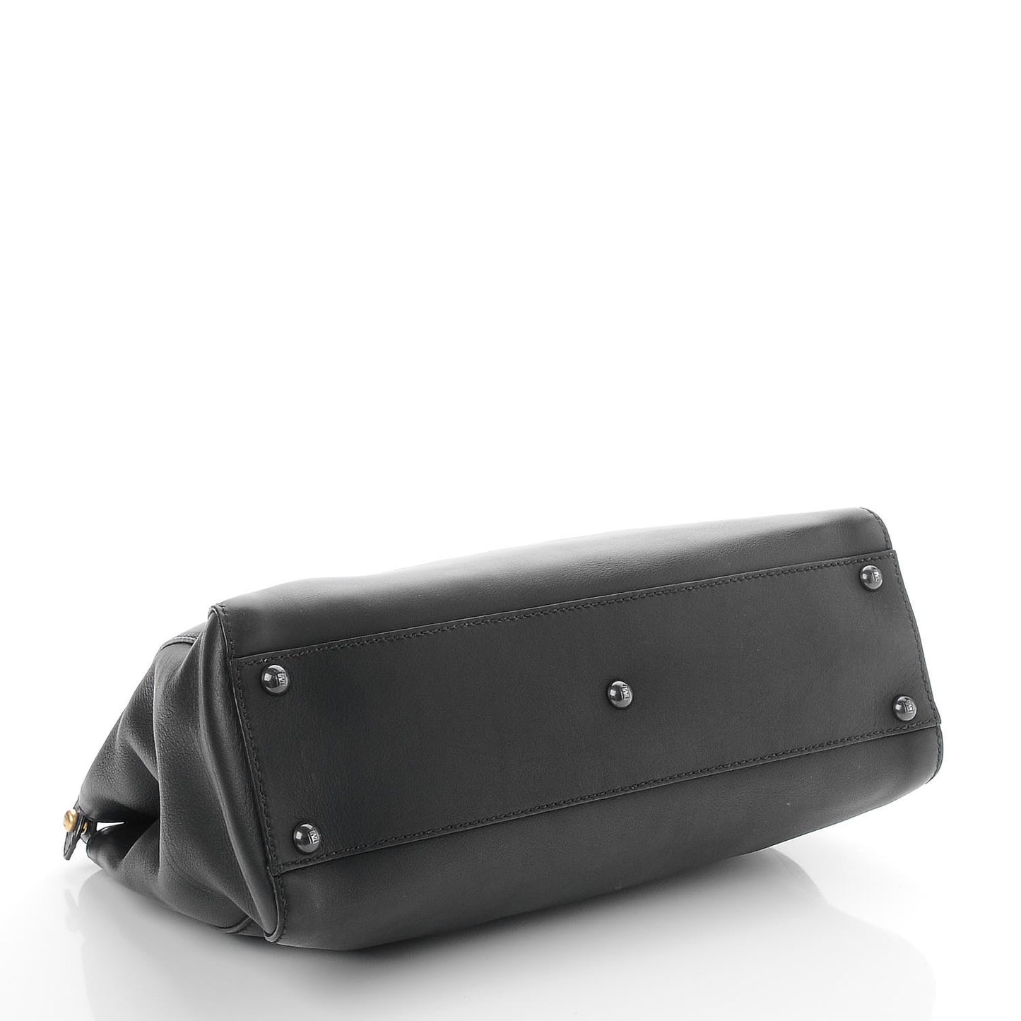 Vitello Zucca Medium Peekaboo Iconic Satchel Black Tobacco