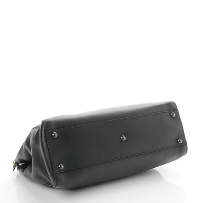 Fendi Vitello Zucca Medium Peekaboo Iconic Satchel Black Tobacco 4 of 8
