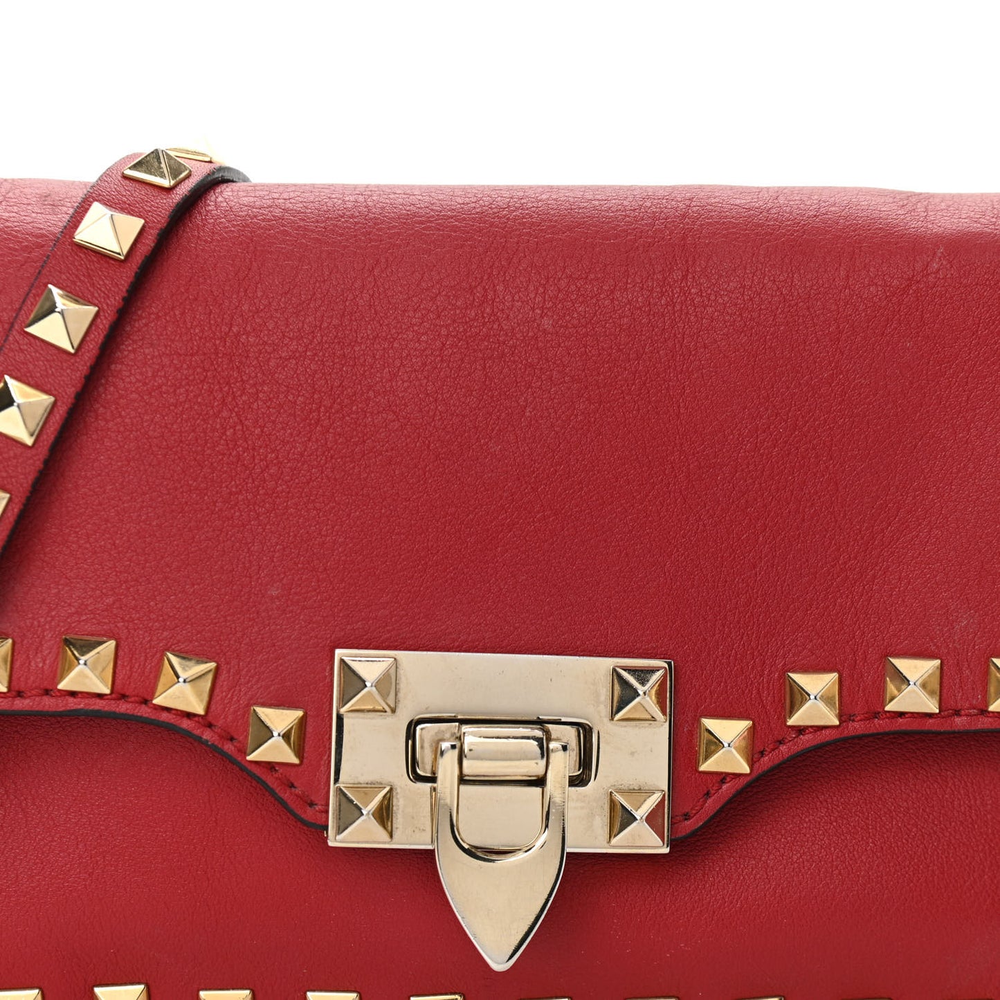 Vitello Mini Rockstud Flap Saddle Crossbody Bag Rosso Valentino