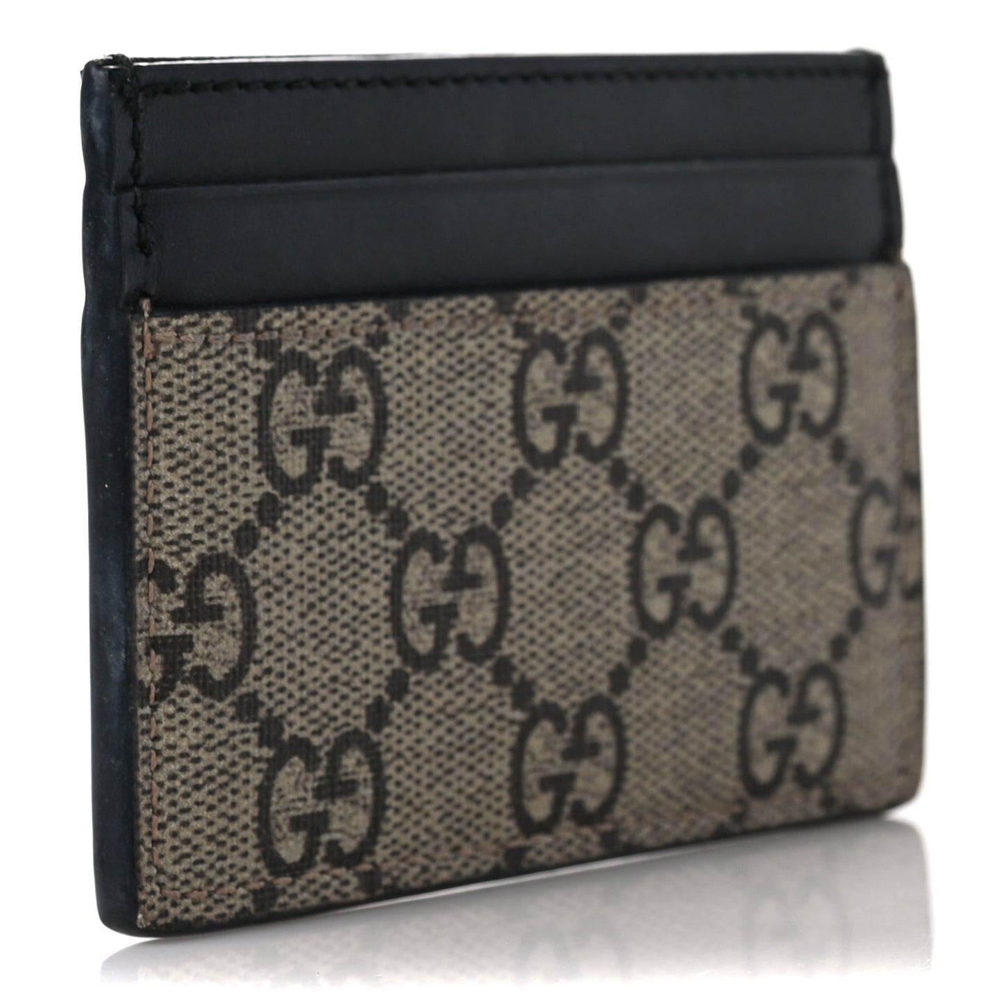 GG Supreme Monogram Bee Print Card Holder Black
