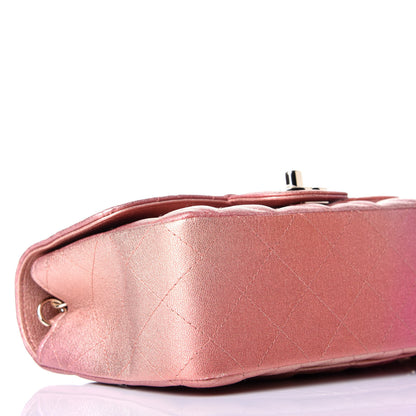 Chanel Metallic Lambskin Quilted Ombre Mini Rectangular Flap Pink 8 of 9