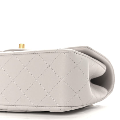 Chanel Lambskin Quilted Mini Top Handle Rectangular Flap Grey 7 of 8