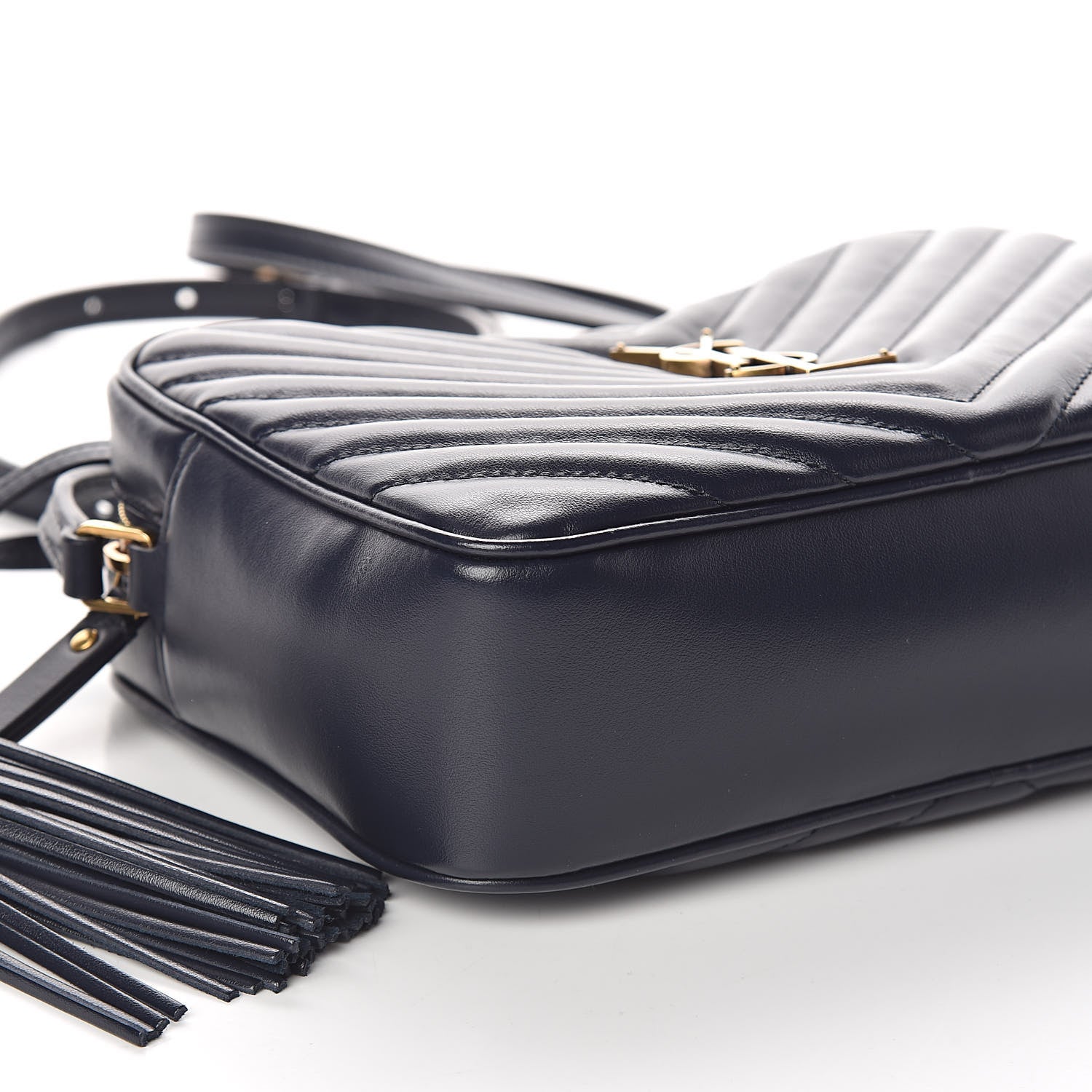 Saint Laurent Calfskin Matelasse Lou Camera Bag Navy 8 of 9