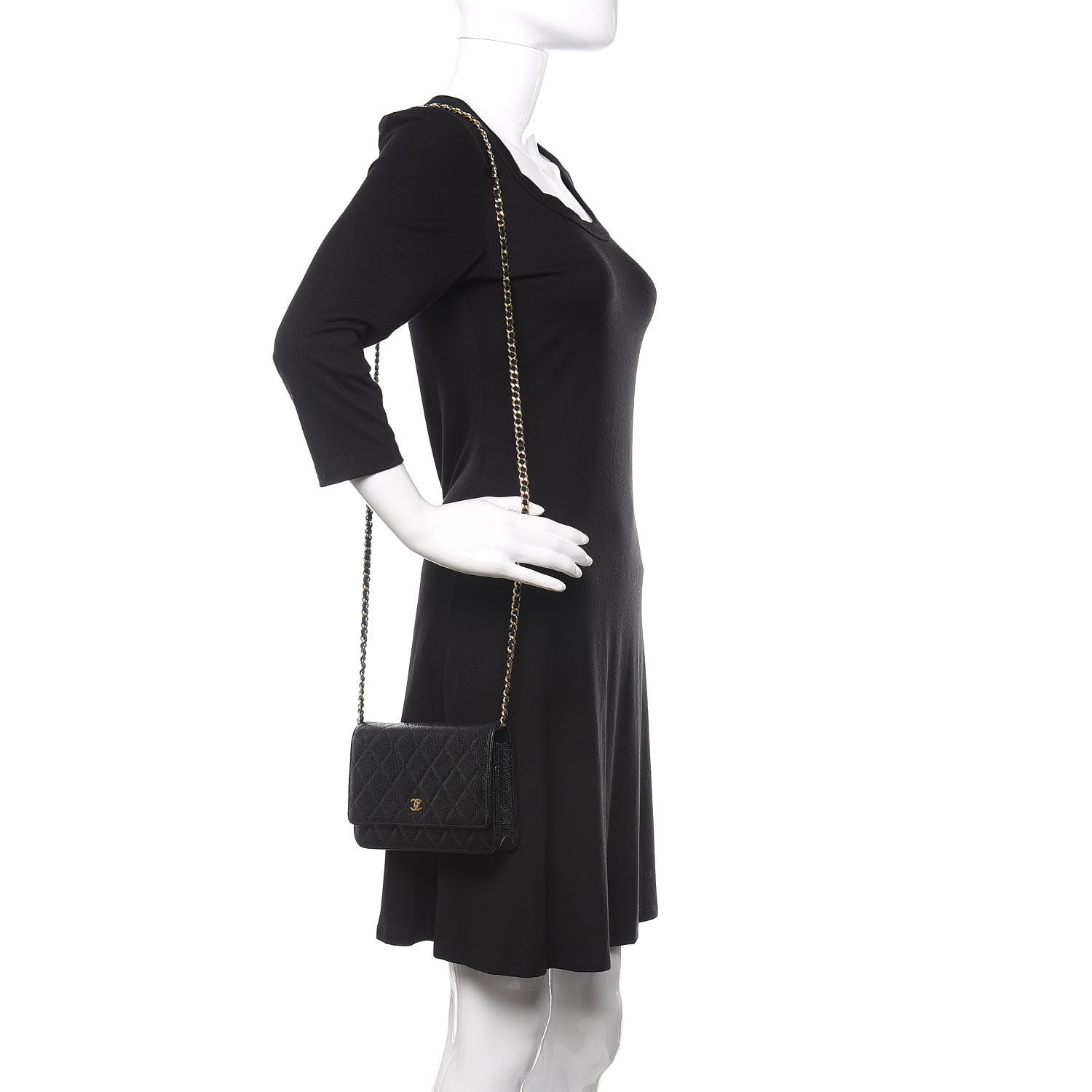 Chanel Caviar Quilted Wallet On Chain WOC Black 2 of 11