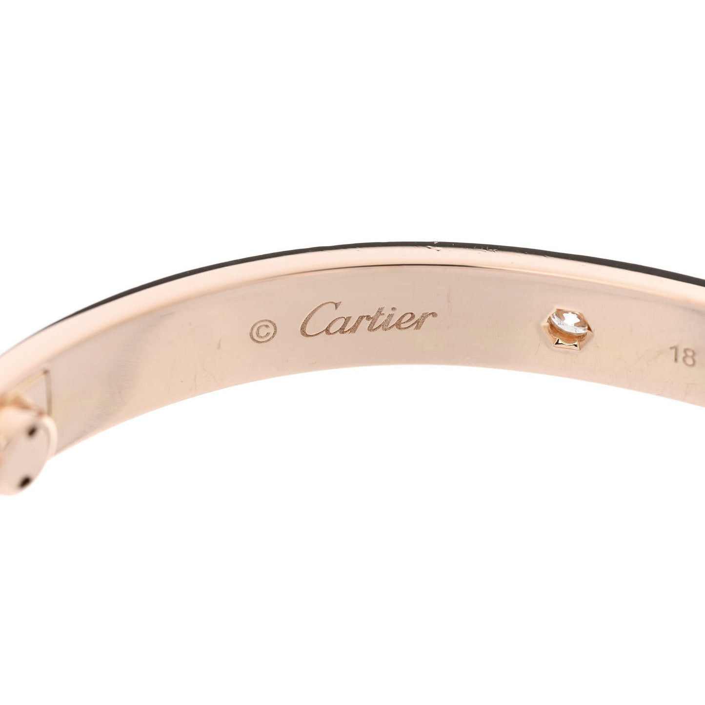 18K Pink Gold 4 Diamond LOVE Bracelet 18