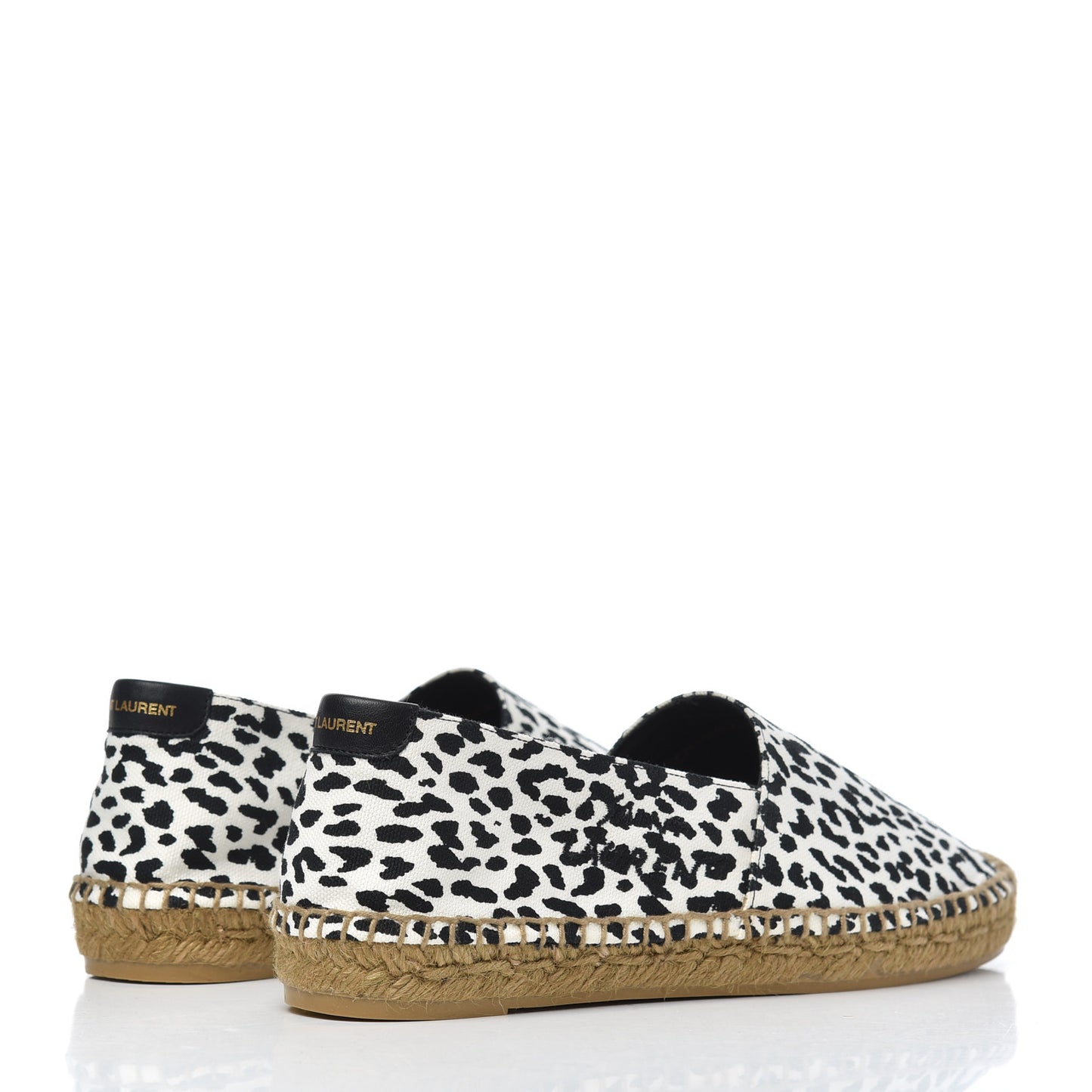 Canvas Leopard Print Espadrilles 38 Latte Black