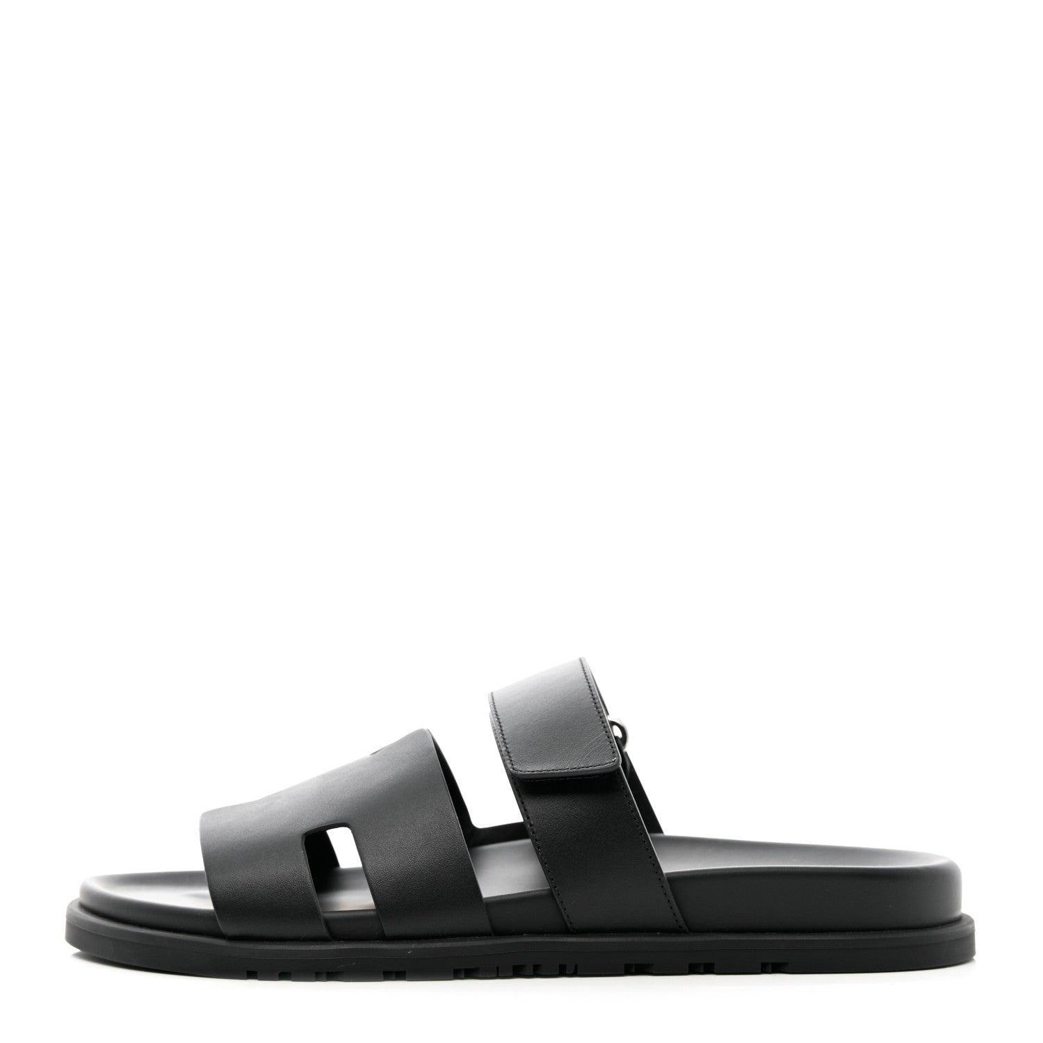 Hermes Calfskin Mens Chypre Sandals 43 Black 1 of 12