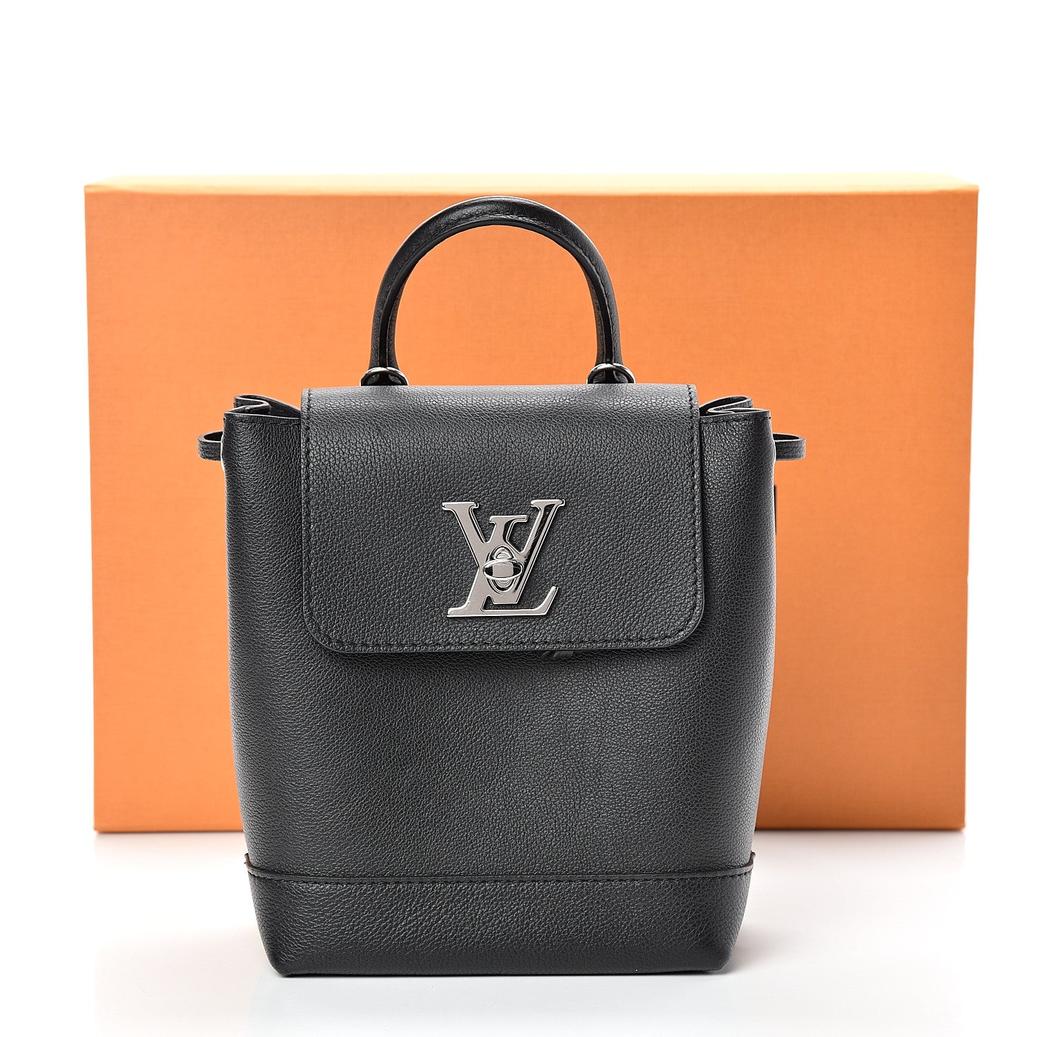 Louis Vuitton Calfskin Lockme Mini Backpack Black 12 of 12