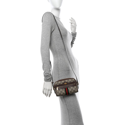 Gucci GG Supreme Monogram Web Mini Ophidia Shoulder Bag Brown 2 of 11