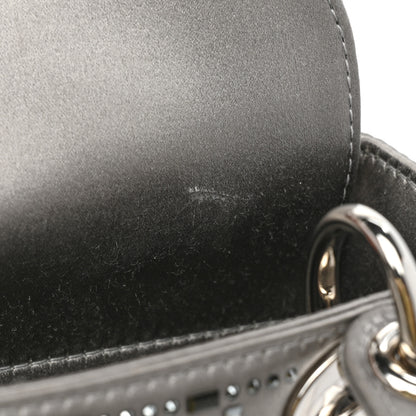 Christian Dior Satin Crystal Cannage Mini Lady Dior Gray 8 of 14