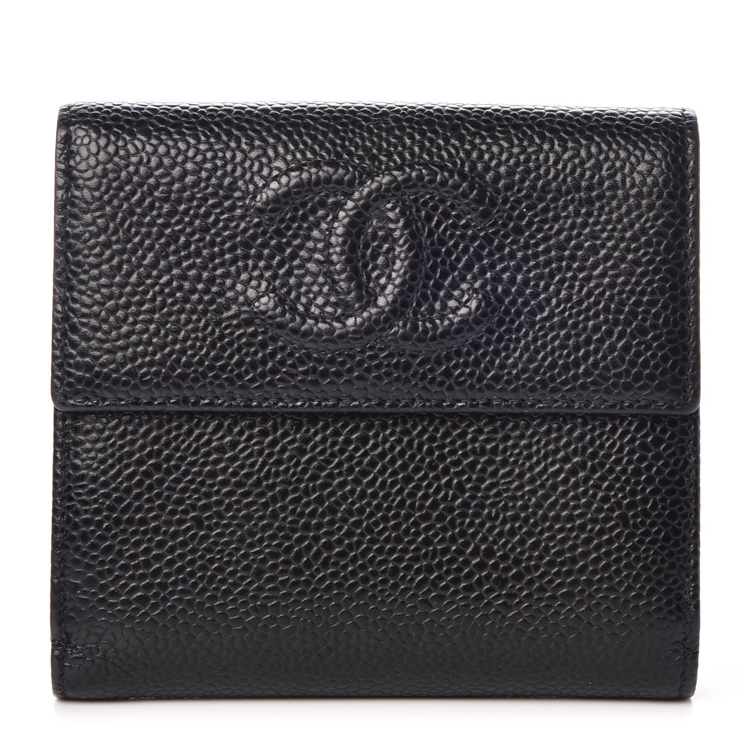Chanel Caviar Timeless CC Compact French Wallet Black 1 of 11