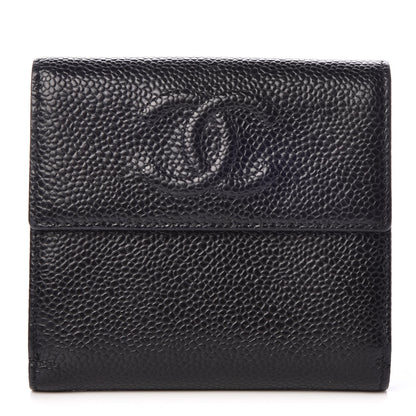 Chanel Caviar Timeless CC Compact French Wallet Black 1 of 11