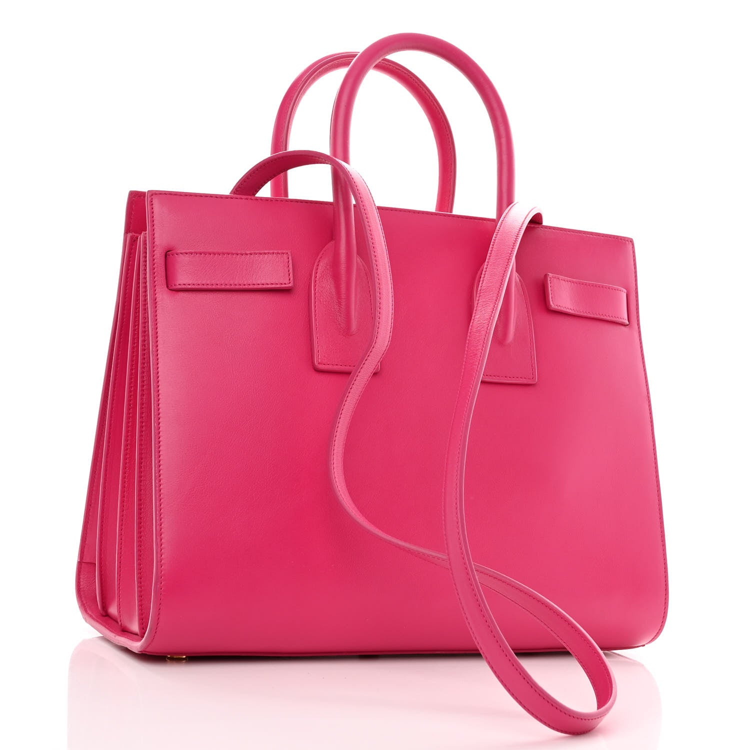 Saint Laurent Calfskin Small Sac De Jour Lipstick Fuchsia 3 of 11