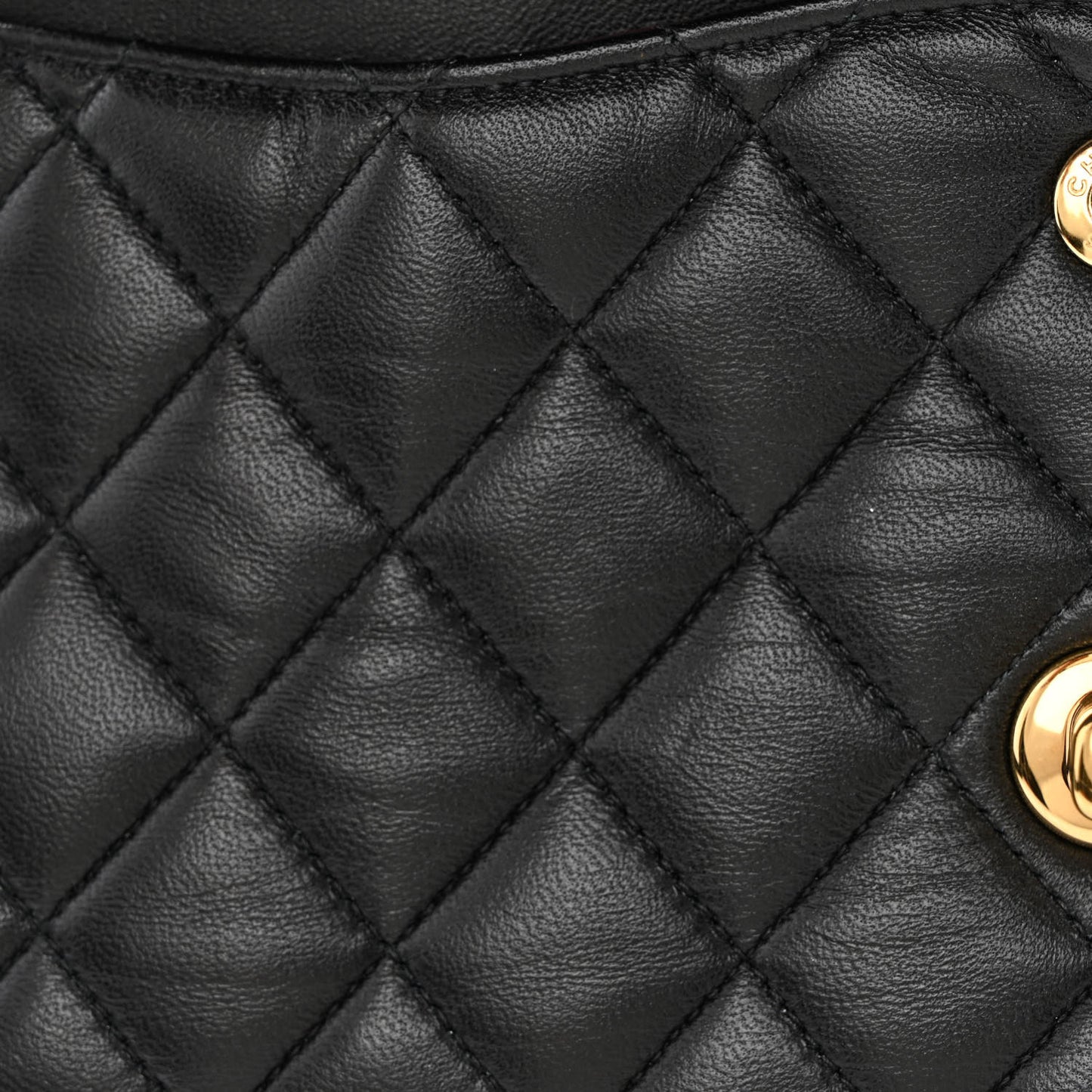 Lambskin Quilted Medium Double Flap Black