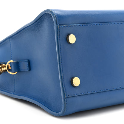 Saint Laurent Calfskin Small Monogram Cabas Blue Majorelle 10 of 19