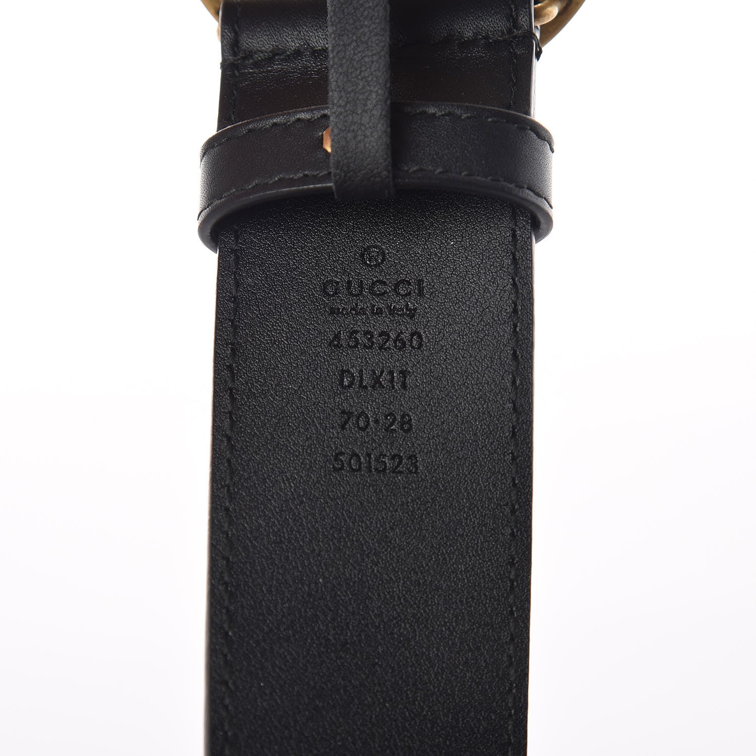 Gucci Moon Calfskin Pearl Double G 40mm Belt 70 28 Black Cream 4 of 6