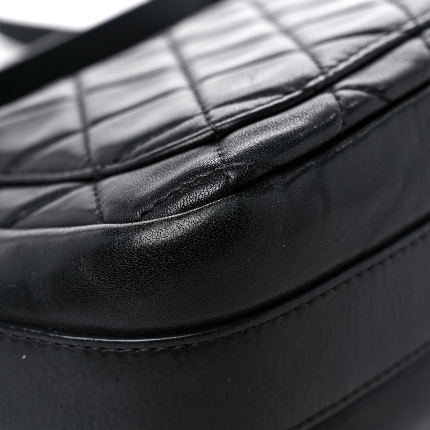 Lambskin Quilted Messenger Bag Black
