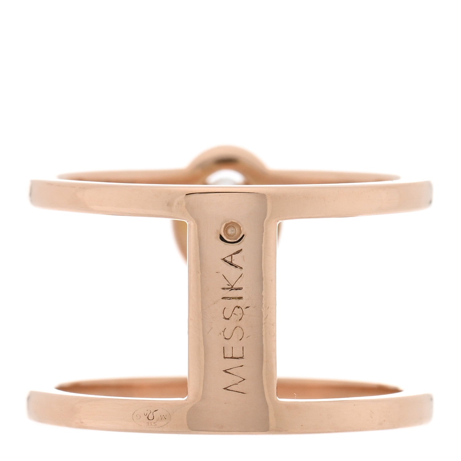 Messika 18K Pink Gold Diamond Glamazone 2 Row Ring 49 5 3 of 4