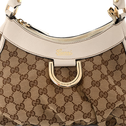 Gucci Monogram Medium D Gold Ring Hobo White 8 of 12