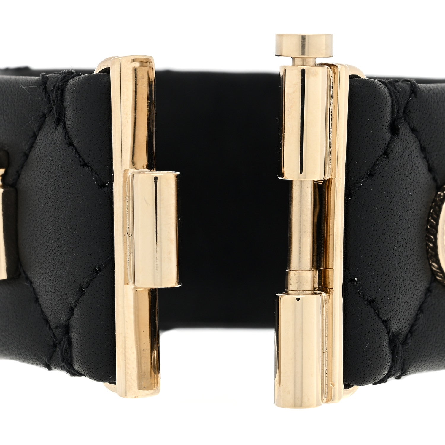 Chanel Lambskin Quilted CC Charms Turnlock Cuff Bracelet M Black 5 of 5