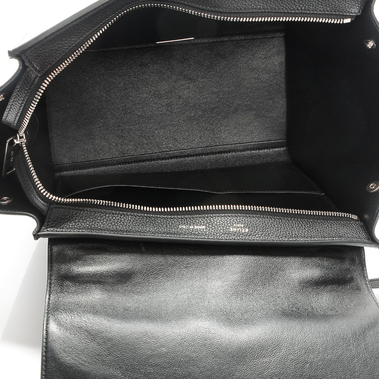 Drummed Calfskin Suede Small Trapeze Black