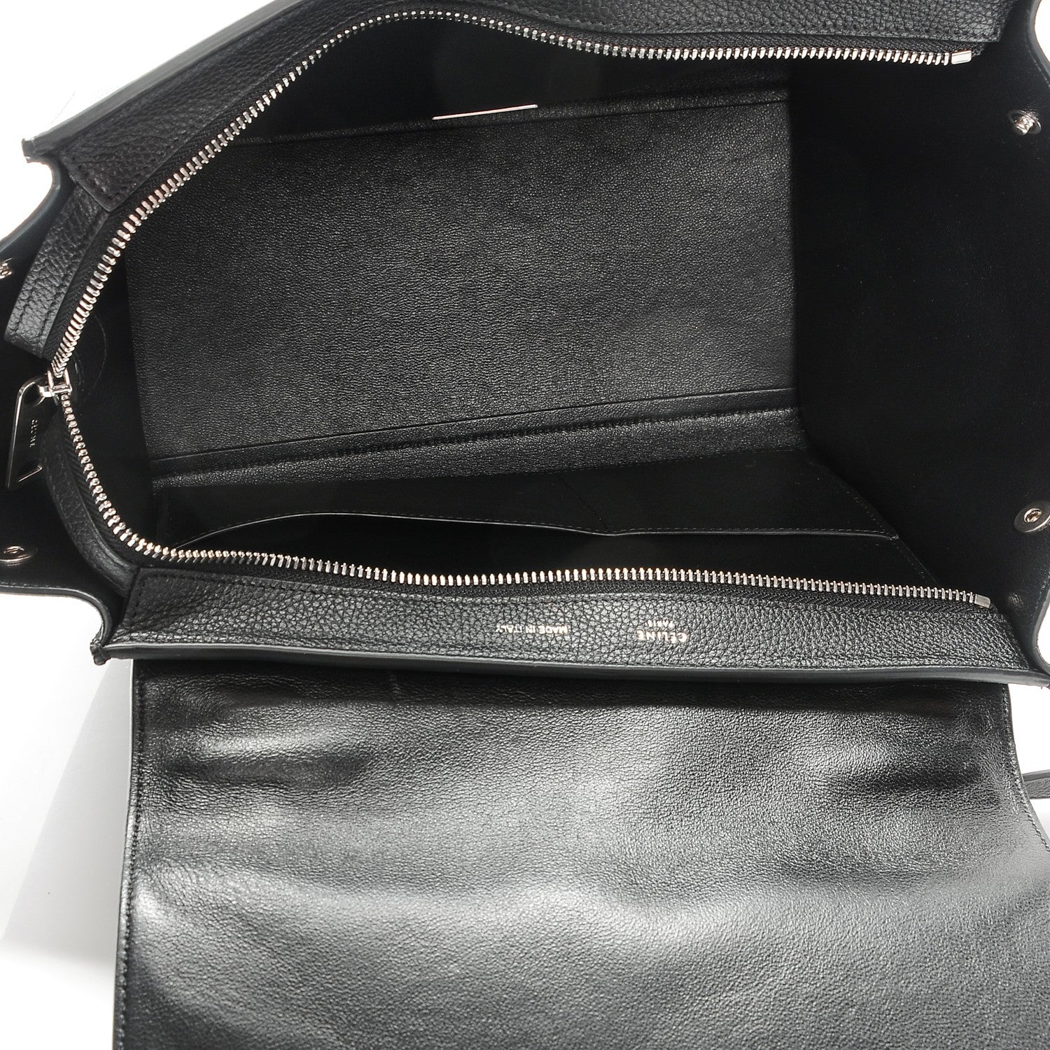 Celine Drummed Calfskin Suede Small Trapeze Black 5 of 6
