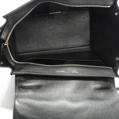 Celine Drummed Calfskin Suede Small Trapeze Black 5 of 6