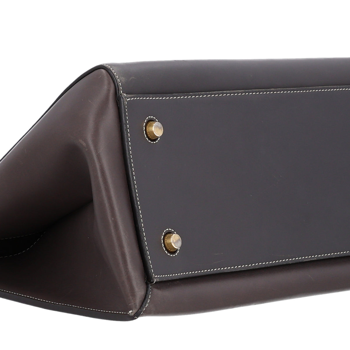 Smooth Calfskin Medium Edge Shoulder Bag Grey