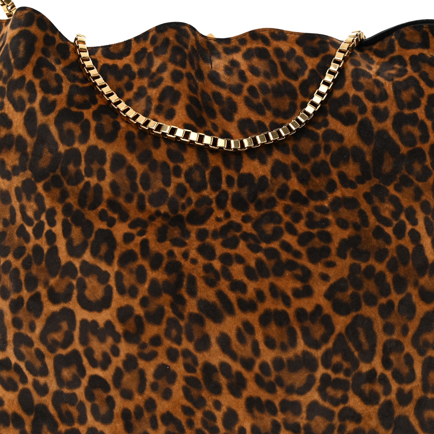 Saint Laurent Suede Leopard Print Medium Suzanne Hobo Manto Naturale 9 of 11