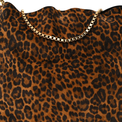 Saint Laurent Suede Leopard Print Medium Suzanne Hobo Manto Naturale 9 of 11