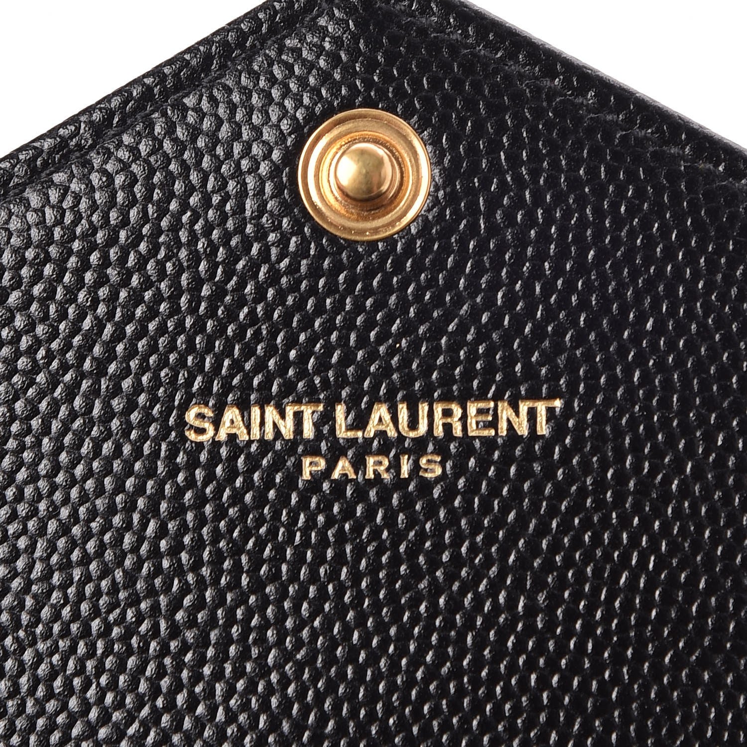 Saint Laurent Grain De Poudre Matelasse Chevron Monogram Flap Wallet Black 6 of 9
