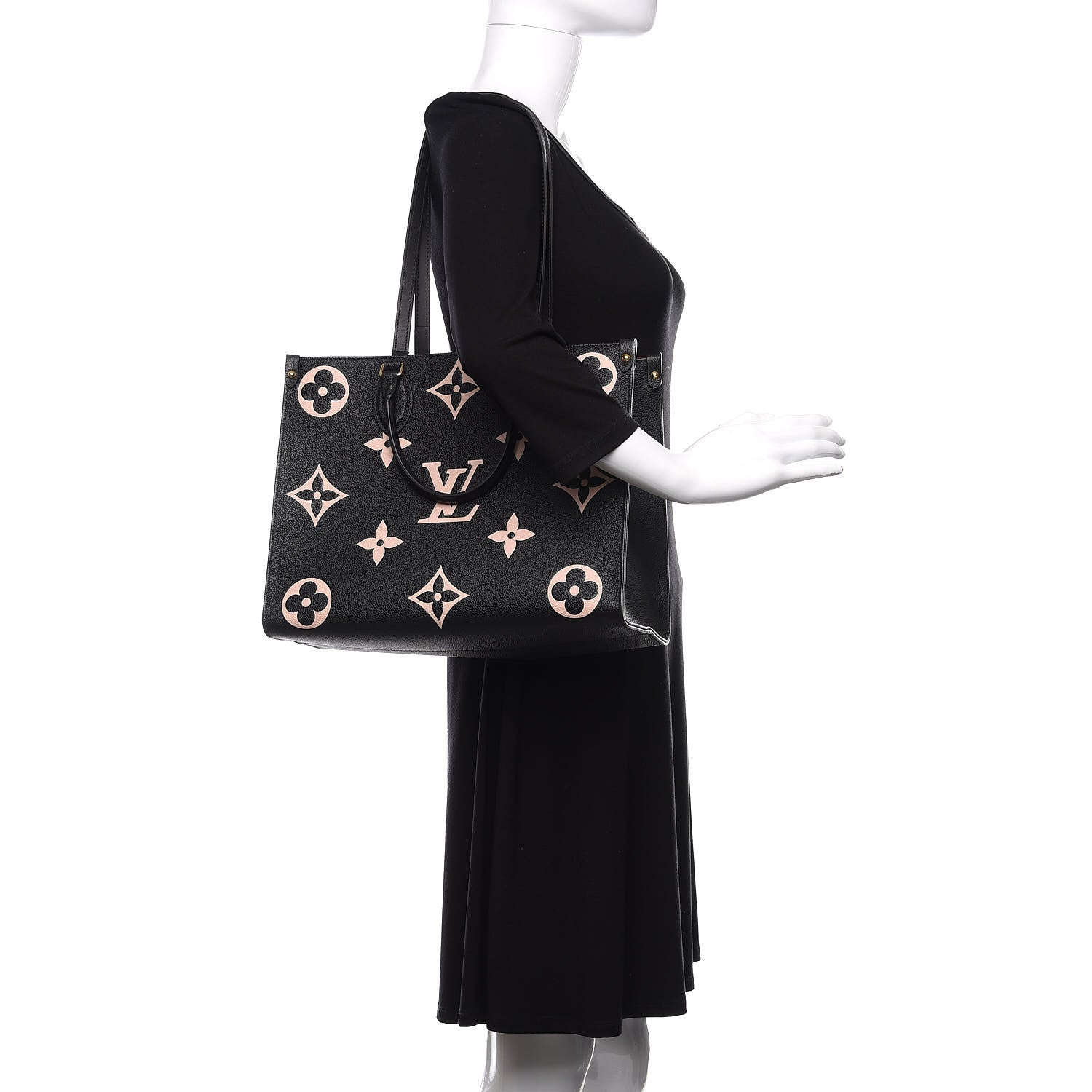 Louis Vuitton Empreinte Monogram Giant Onthego MM Black Beige 2 of 12