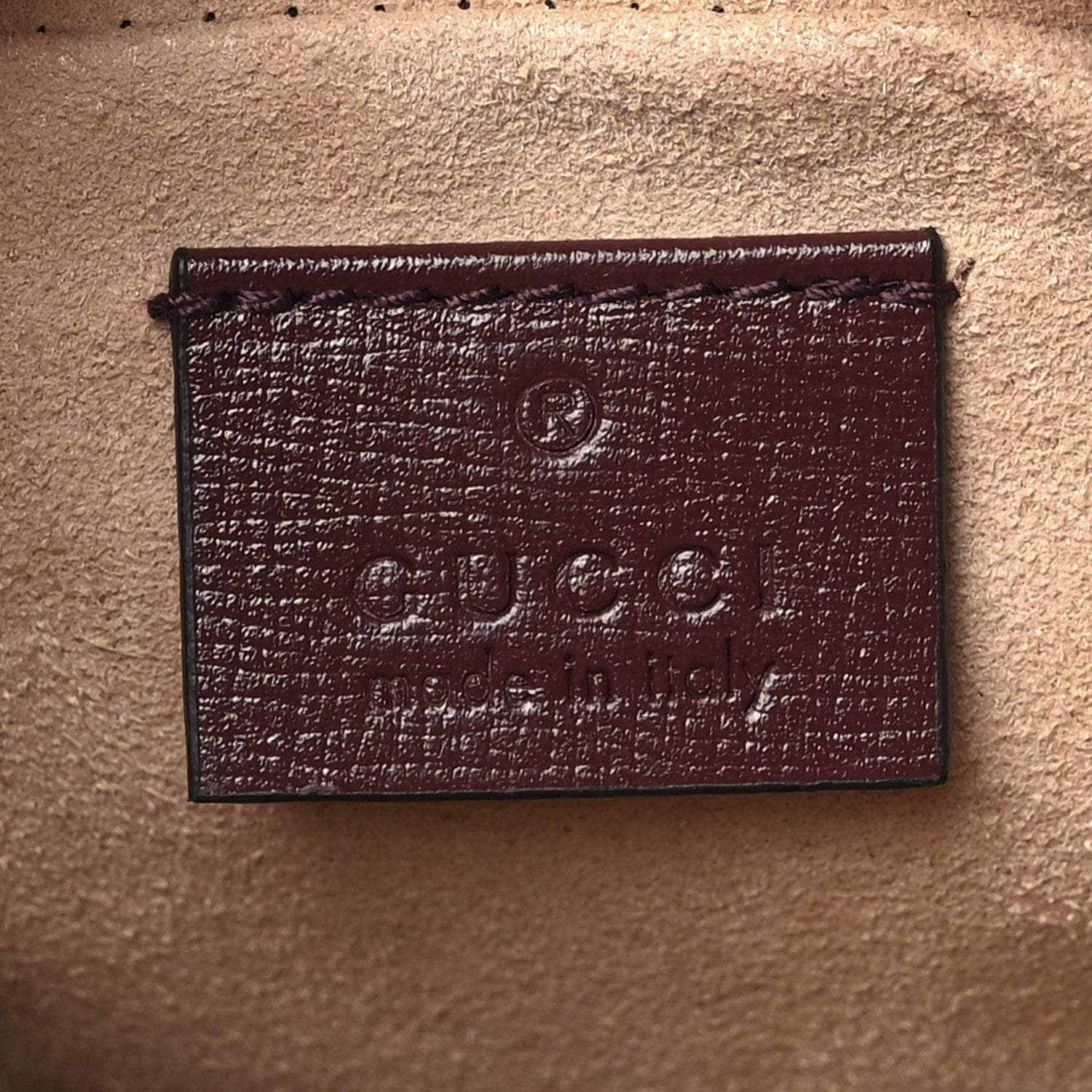 Gucci GG Supreme Monogram Textured Calfskin Retro Interlocking G Travel Pouch Beige Ebony Burgundy 5 of 11