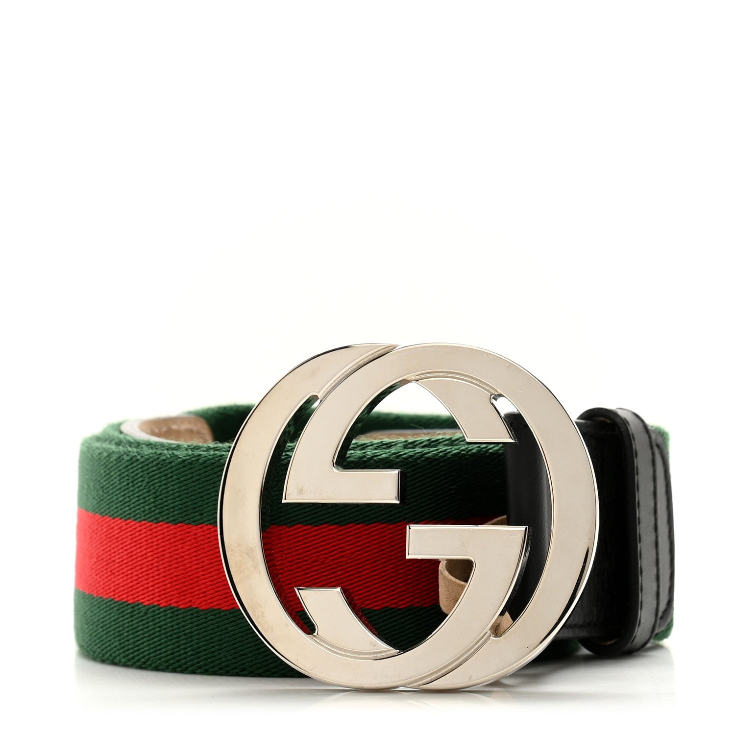 Gucci Calfskin Web Interlocking G Belt 95 38 Black 1 of 9