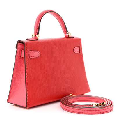 Hermes Chevre Mysore Horseshoe Mini Kelly Sellier 20 Rouge De Coeur Rose Lipstick 3 of 10