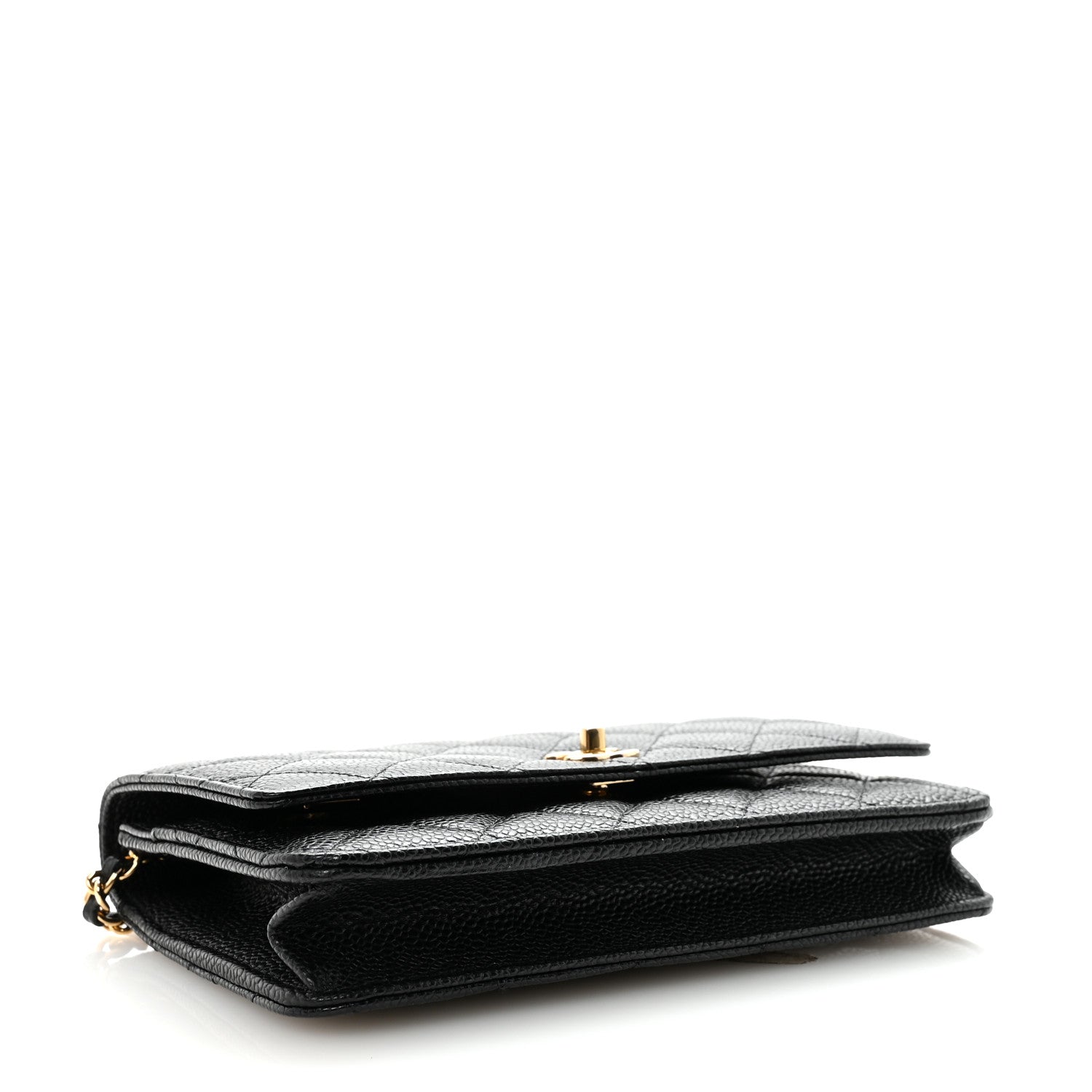 Chanel Caviar Quilted CC Turnlock Wallet On Chain WOC Black 4 of 12