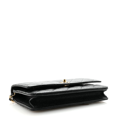 Chanel Caviar Quilted CC Turnlock Wallet On Chain WOC Black 4 of 12