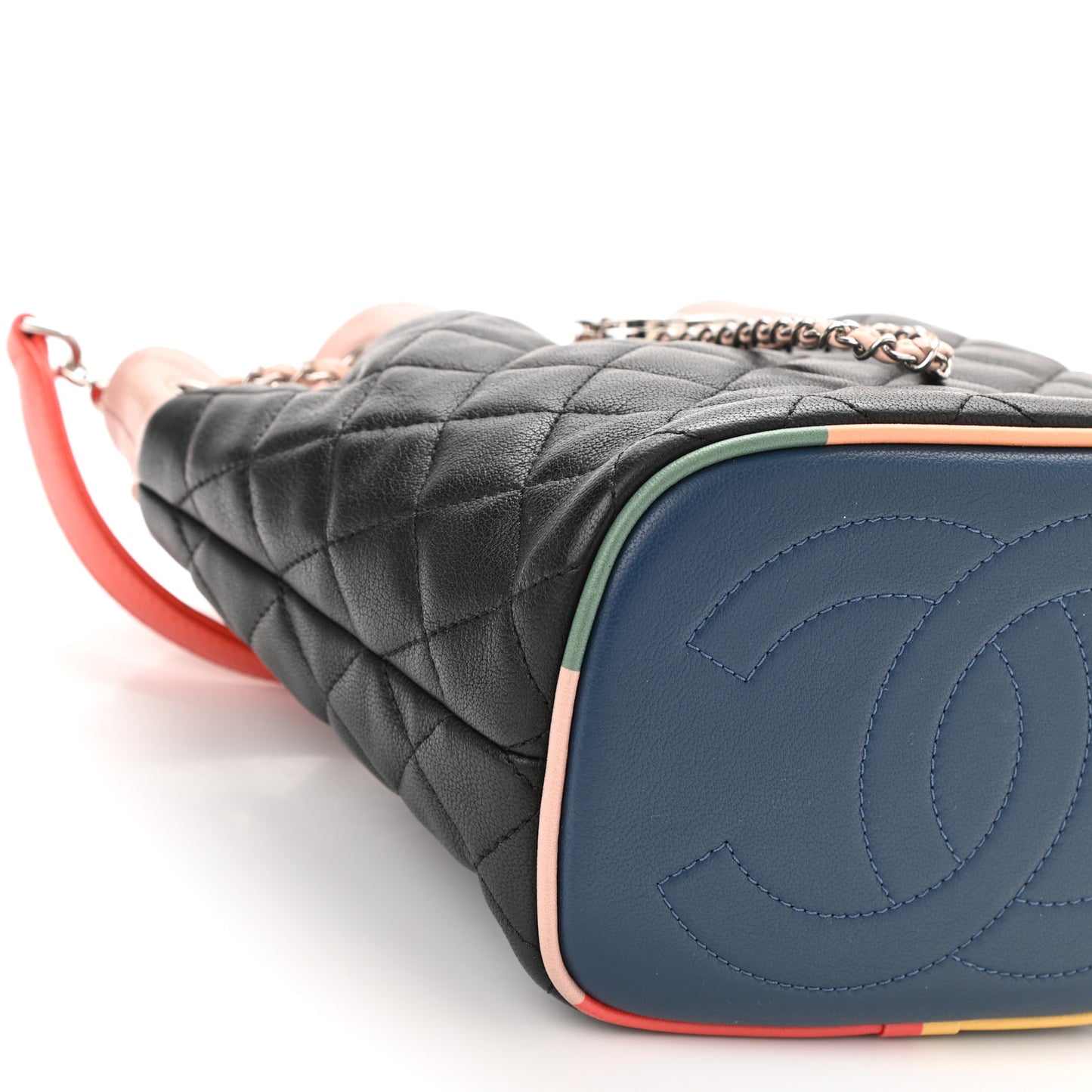 Lambskin Quilted Cuba Drawstring Tote Multicolor