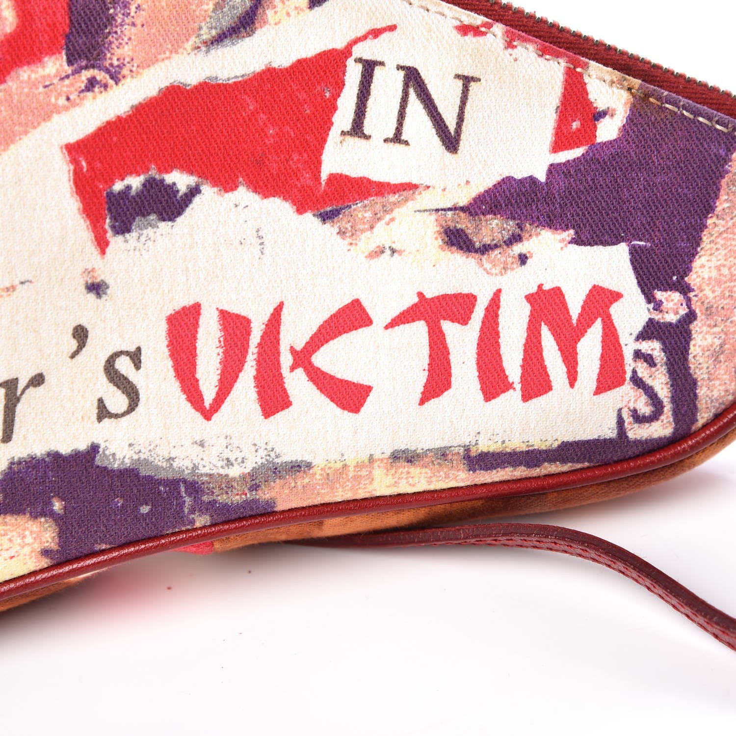 Christian Dior Canvas Le Victim Mini Saddle Pochette Red 9 of 11