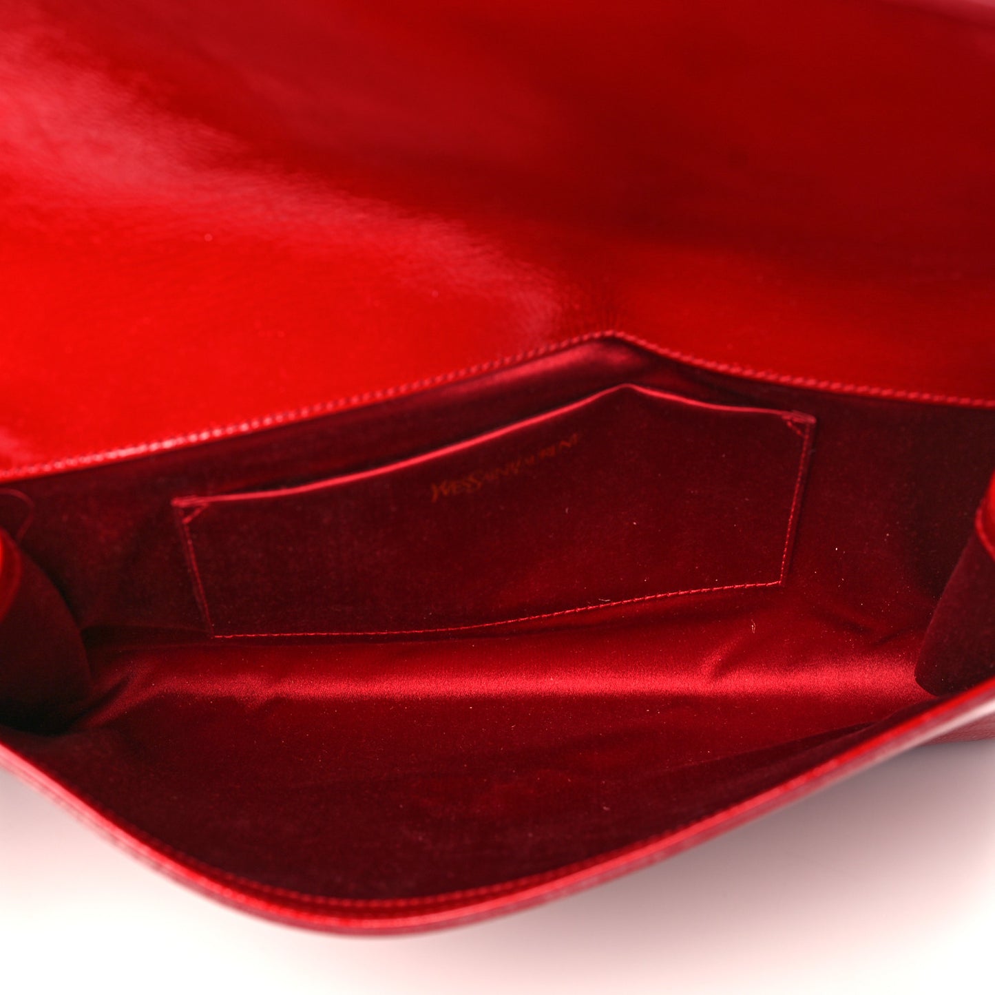 Textured Patent Calfskin Large Belle De Jour Clutch Red