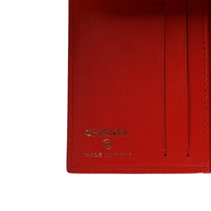 Chanel Lambskin Quilted Card Holder Wallet Red 6 of 10