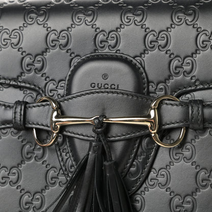Gucci Guccissima Large Emily Chain Shoulder Bag Black 14 of 17