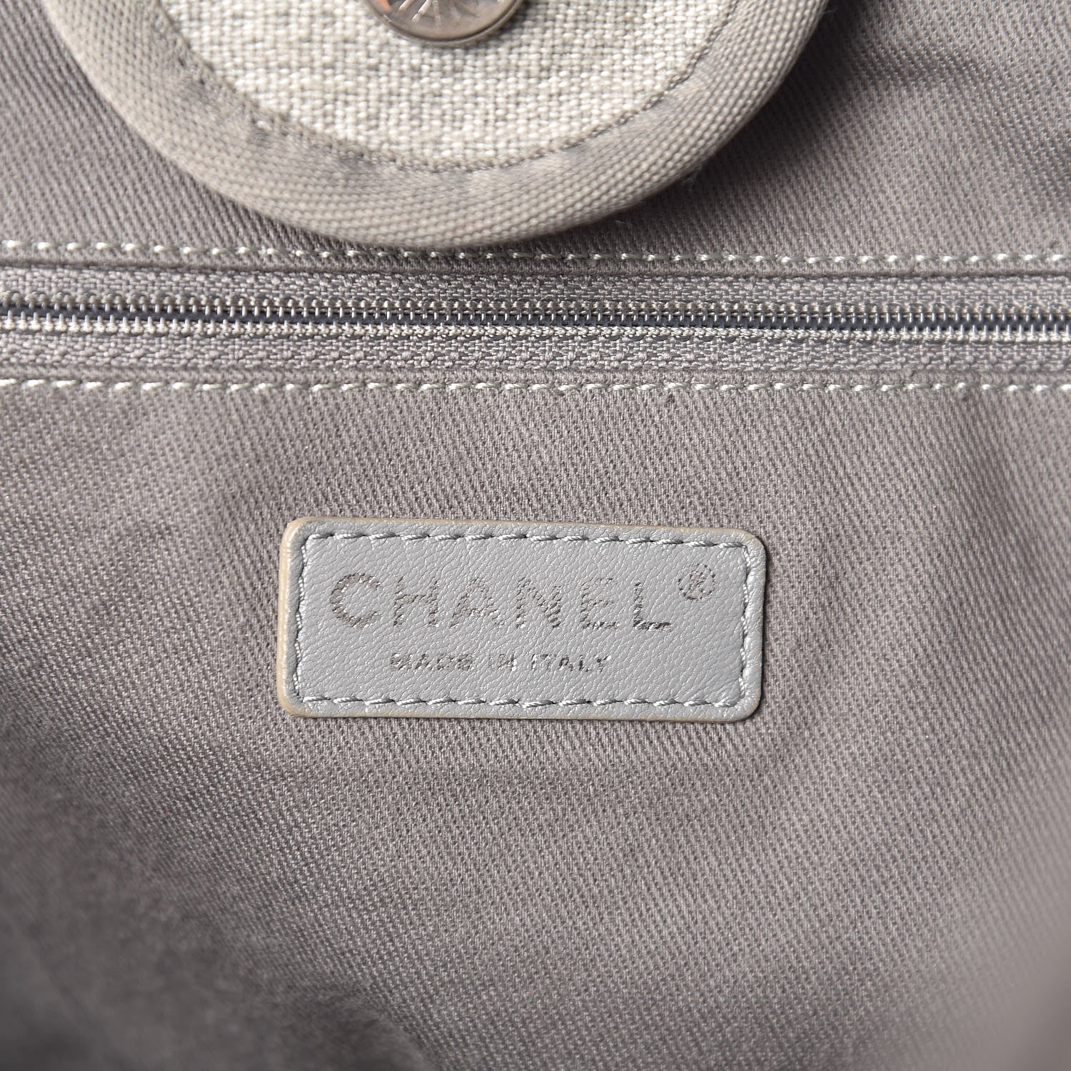 Chanel Canvas Large Deauville Tote Grey 7 of 11