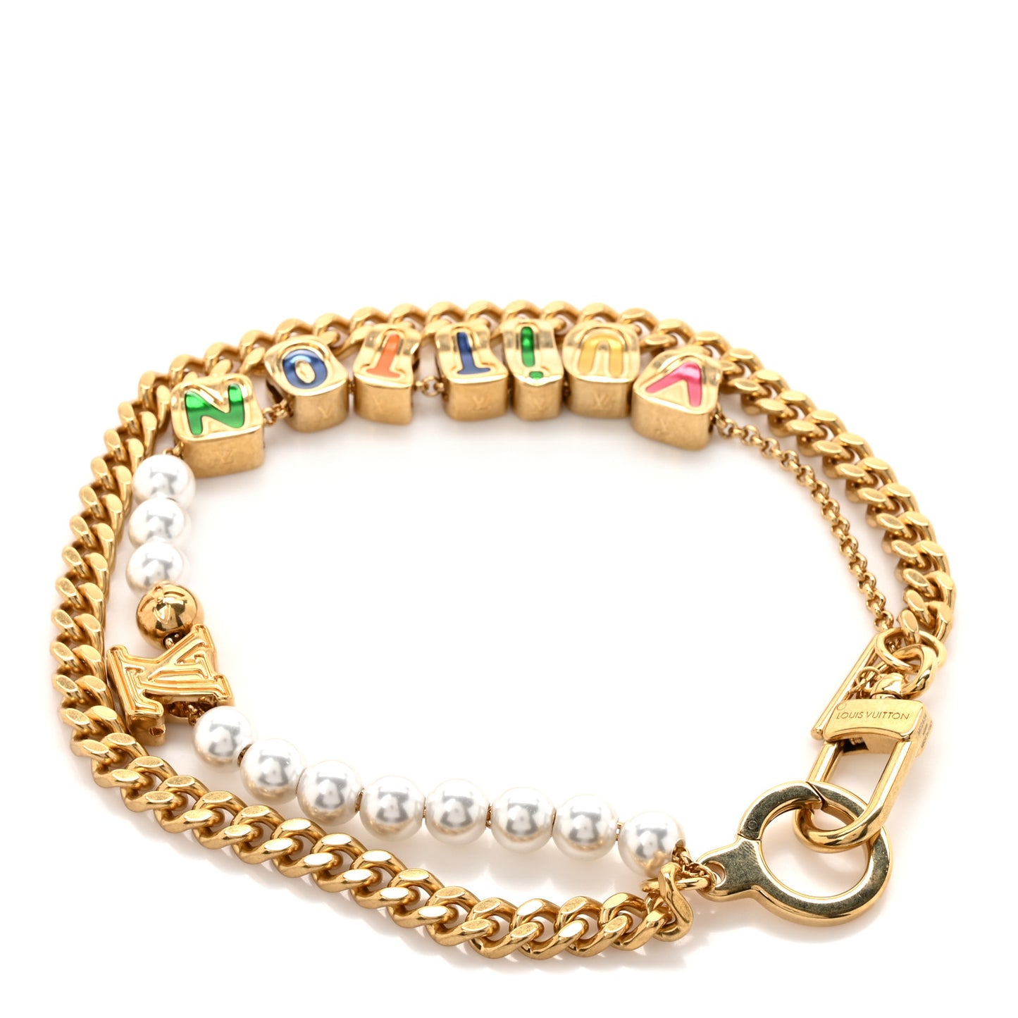 Metal Monogram Vuitton Belt Chain Gold Multicolor
