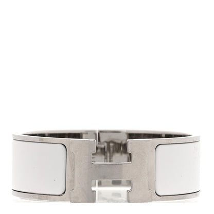 Hermes Enamel Wide Clic Clac H Bracelet PM White 1 of 4