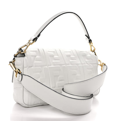 Fendi Nappa FF 1974 Embossed Baguette White 3 of 8